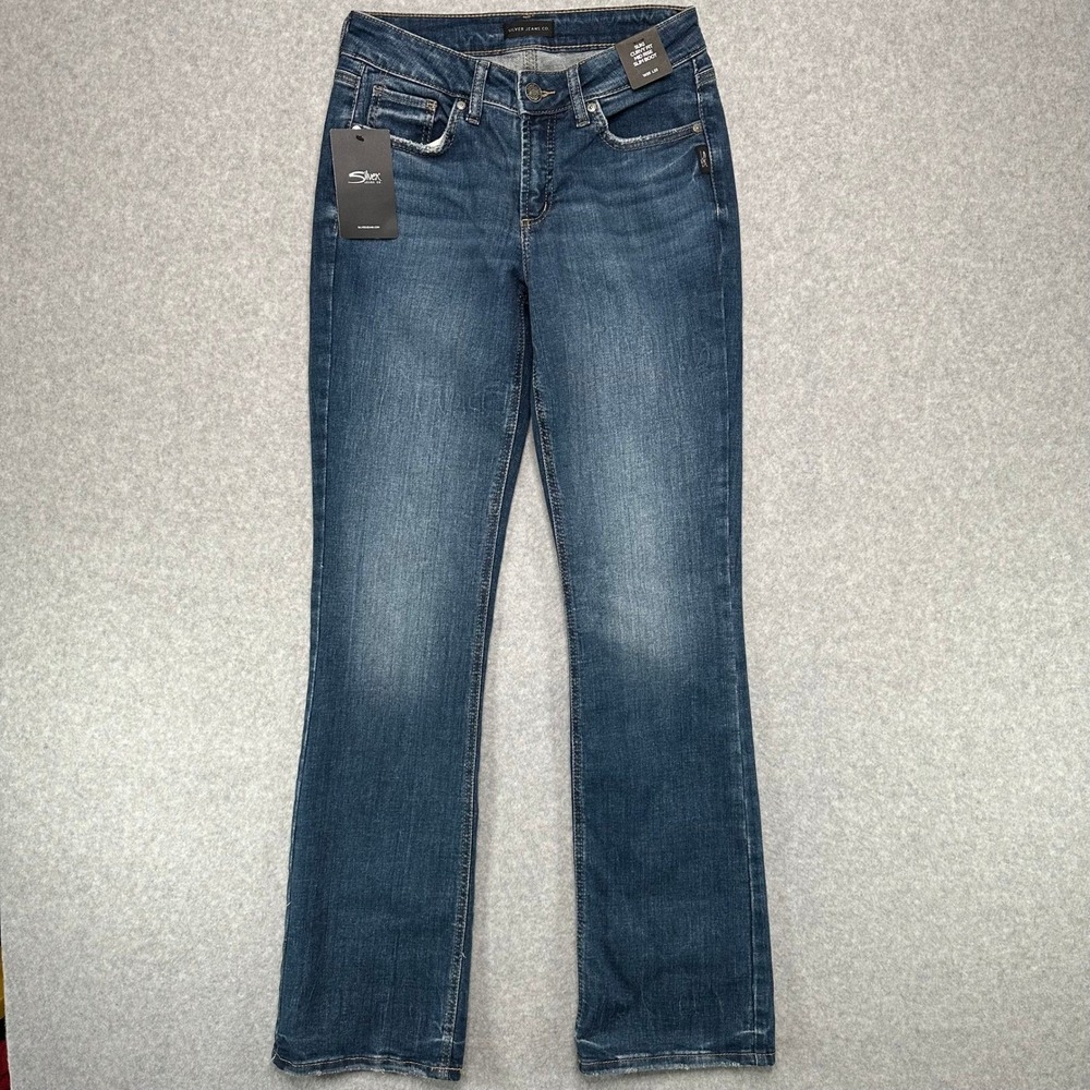 Silver Jeans‎ Co Suki Curvy Fit Mid Rise Slim Bootcut Jeans Indigo Size 28x32.5